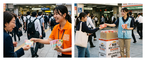 街頭配布の様子